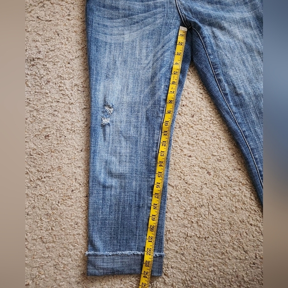 Kut From the Kloth Amy Crop Straight Leg Denim Medium Wash Mid Rise Jeans10 - Picture 6 of 7
